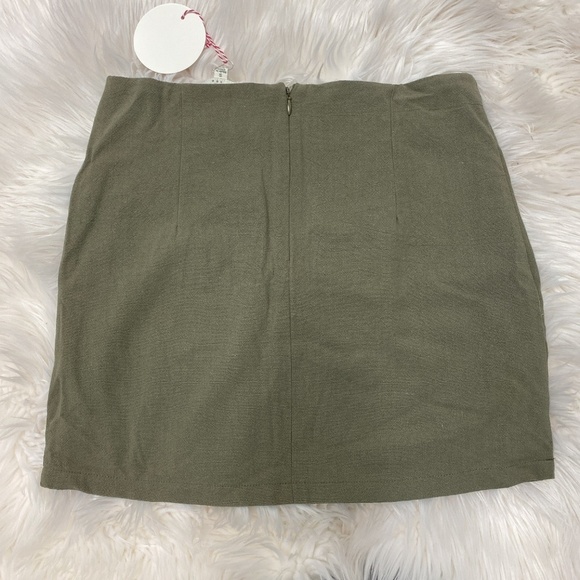 Umgee Olive Embroidered Detail Mini Skirt - Picture 2 of 2